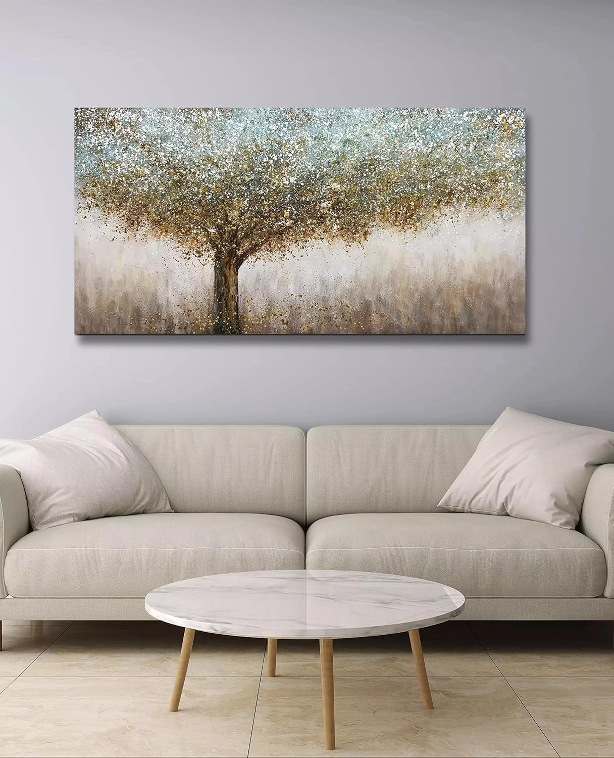 Tiancheng Art 30x60 inch Abstract Canvas Art 100% Hand-Painted Oil Painting Wall Art Pieces Framed Canvas Paintings Contemporary Artwork Decoration