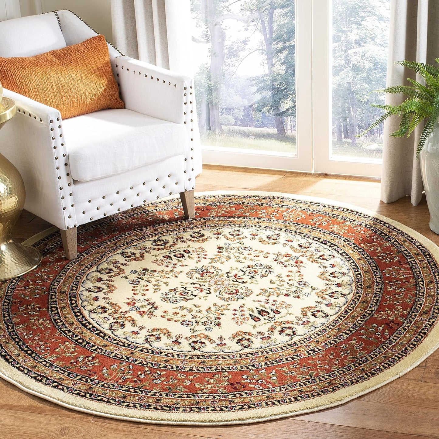 SAFAVIEH Lyndhurst Collection Area Rug - 9' x 12', Red & Black, Traditional Oriental Design, Non-Shedding & Easy Care, Ideal for High Traffic Areas in Living Room, Bedroom (LNH331B)