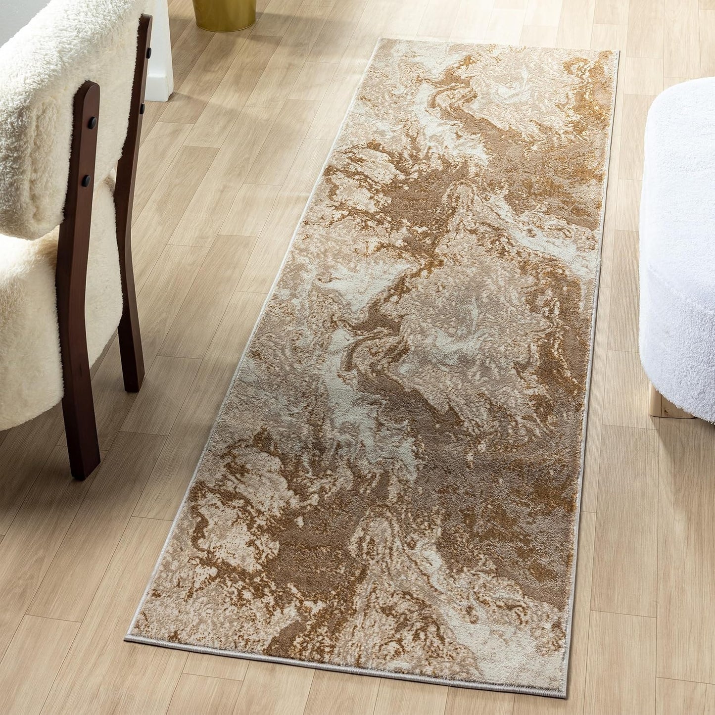 LUXE WEAVERS Marble Swirl Abstract Area Rug, Gray 5x7