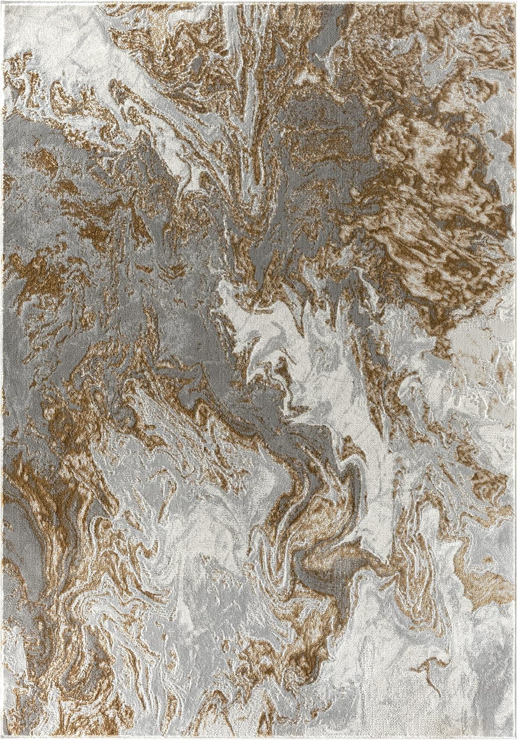 LUXE WEAVERS Marble Swirl Abstract Area Rug, Gray 5x7