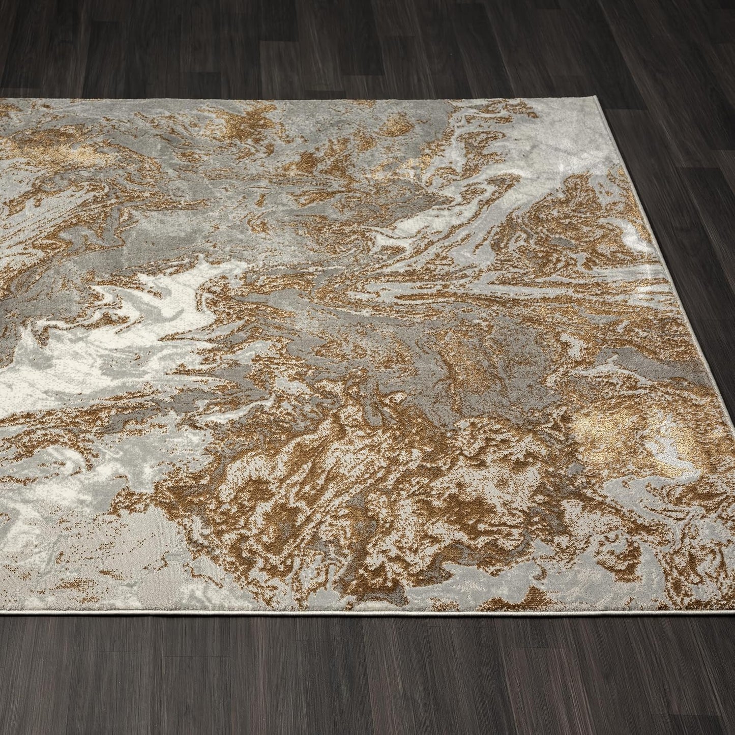 LUXE WEAVERS Marble Swirl Abstract Area Rug, Gray 5x7