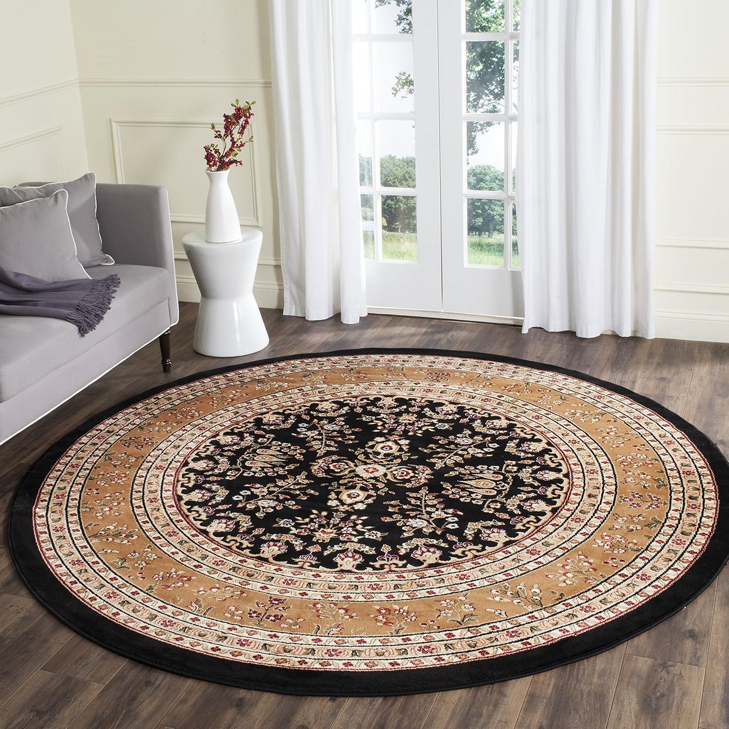SAFAVIEH Lyndhurst Collection Area Rug - 9' x 12', Red & Black, Traditional Oriental Design, Non-Shedding & Easy Care, Ideal for High Traffic Areas in Living Room, Bedroom (LNH331B)