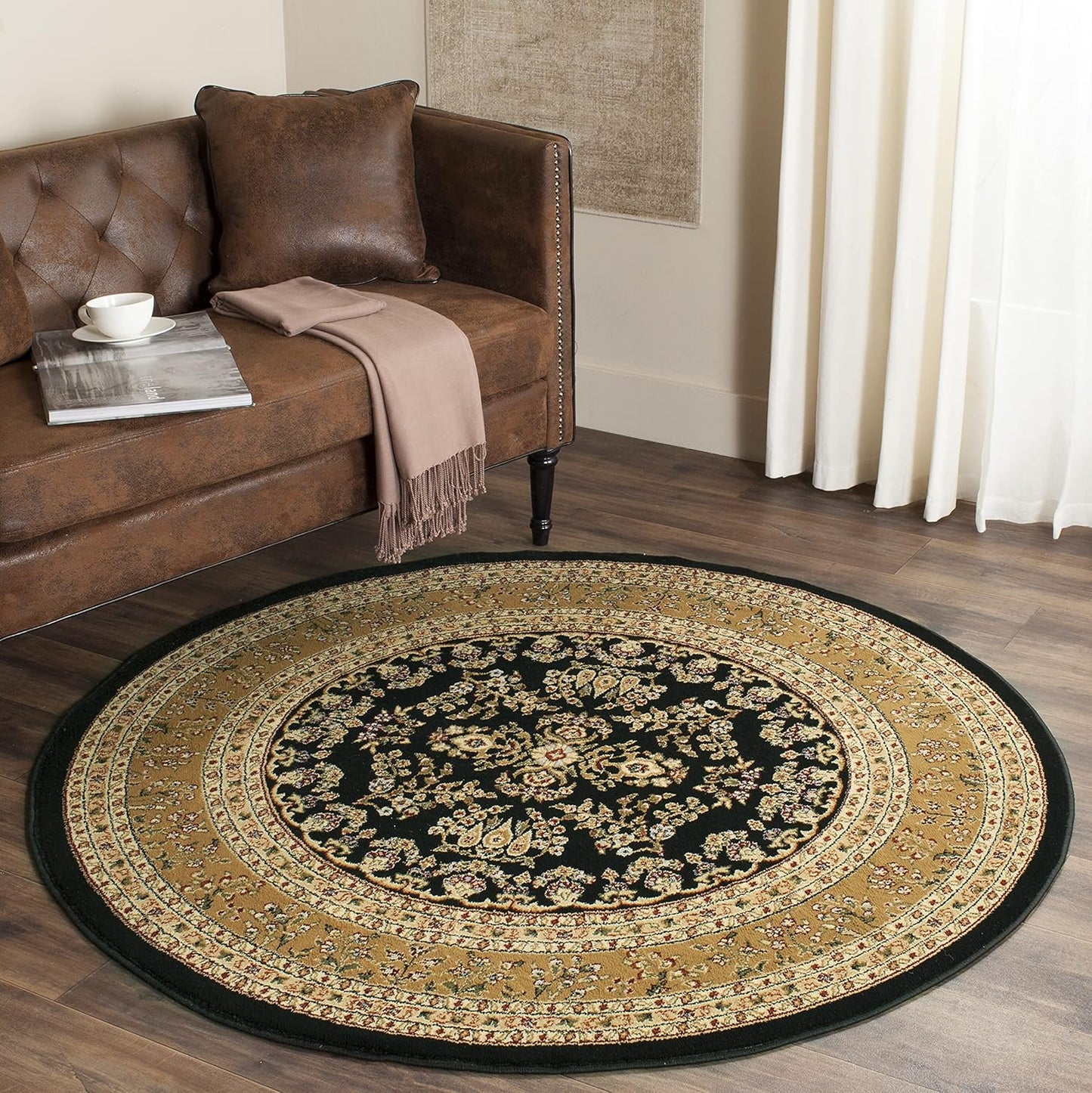 SAFAVIEH Lyndhurst Collection Area Rug - 9' x 12', Red & Black, Traditional Oriental Design, Non-Shedding & Easy Care, Ideal for High Traffic Areas in Living Room, Bedroom (LNH331B)