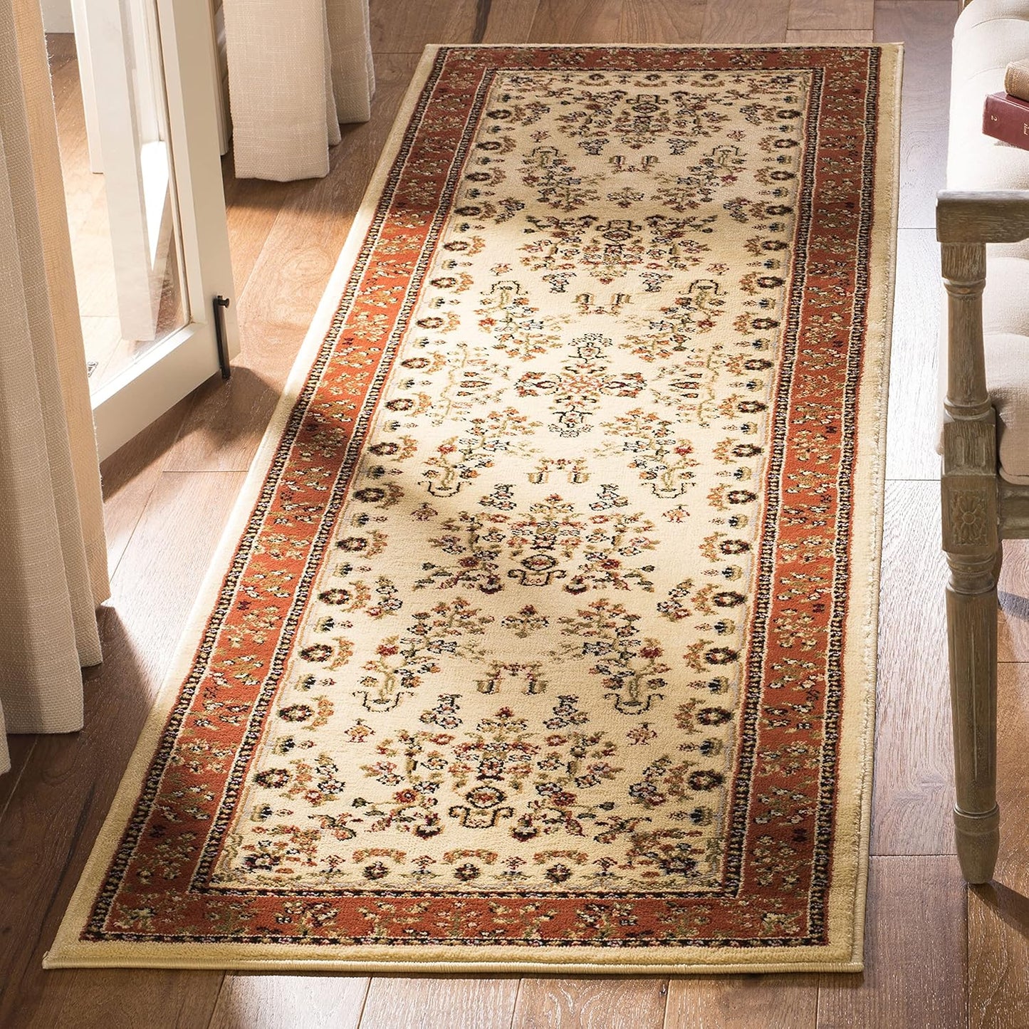 SAFAVIEH Lyndhurst Collection Area Rug - 9' x 12', Red & Black, Traditional Oriental Design, Non-Shedding & Easy Care, Ideal for High Traffic Areas in Living Room, Bedroom (LNH331B)