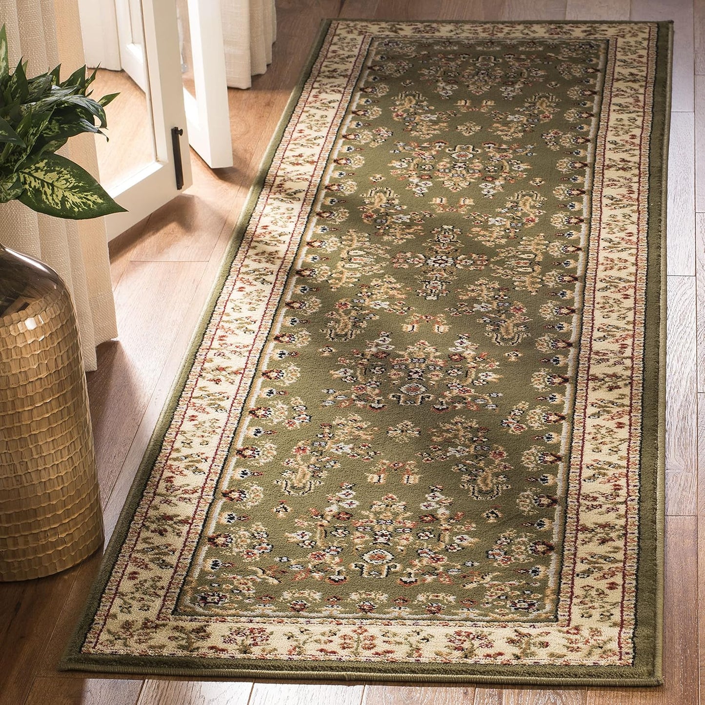 SAFAVIEH Lyndhurst Collection Area Rug - 9' x 12', Red & Black, Traditional Oriental Design, Non-Shedding & Easy Care, Ideal for High Traffic Areas in Living Room, Bedroom (LNH331B)